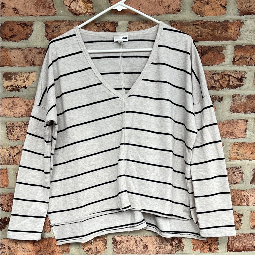 Light Striped Long Sleeve Top
